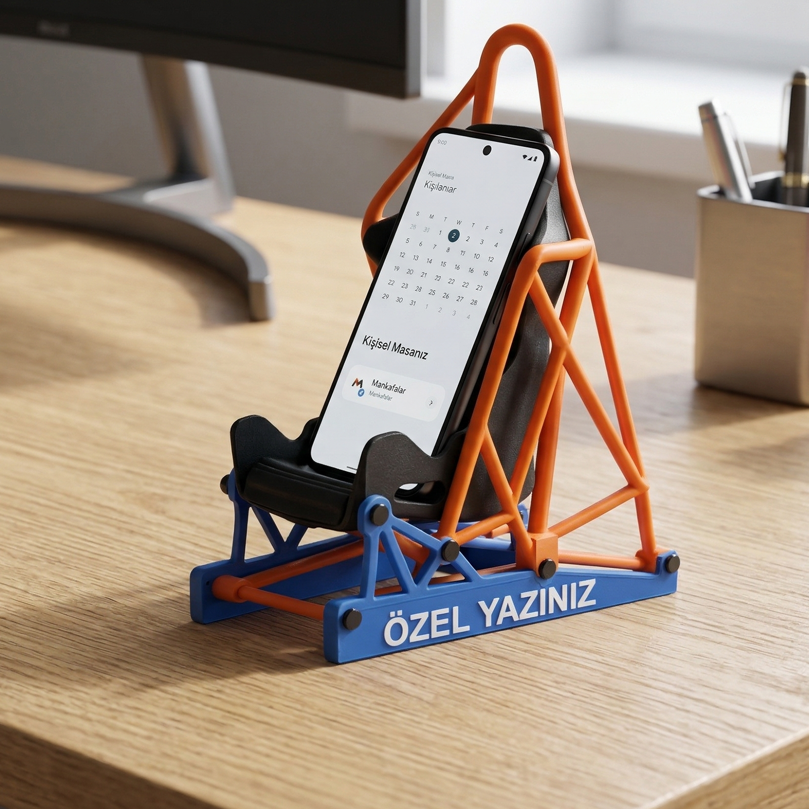 Yarış Koltuklu Telefon Tutacağı Kişiye Özel İsimli